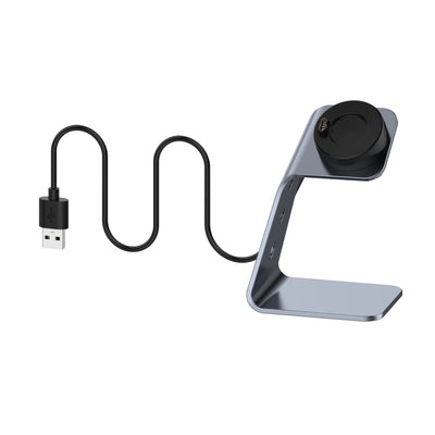 Garmin Venu 3 / Venu 3S / Vivoactiv 5 Ladestativ for klokker i aluminiumslegering med datafunksjon - høyre port - Venstre Port / Grå