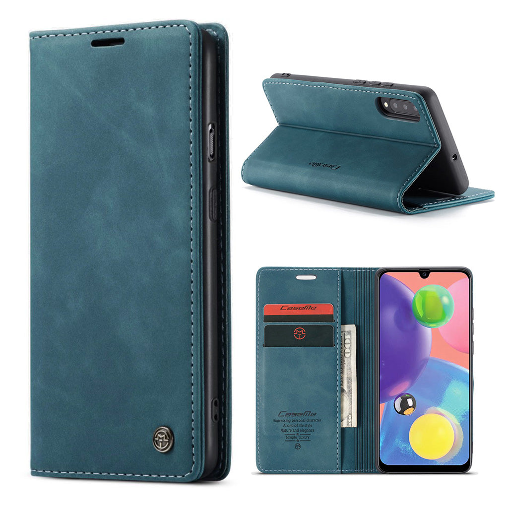 CaseMe Samsung Galaxy A70s Vintage Etui - Blå
