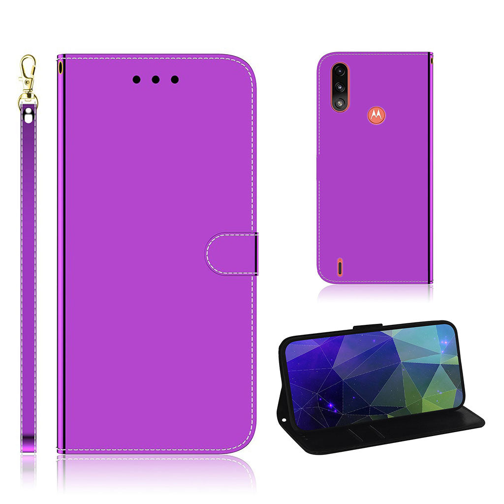 Mirror Motorola Moto E7 Power flip-etui - Lilla