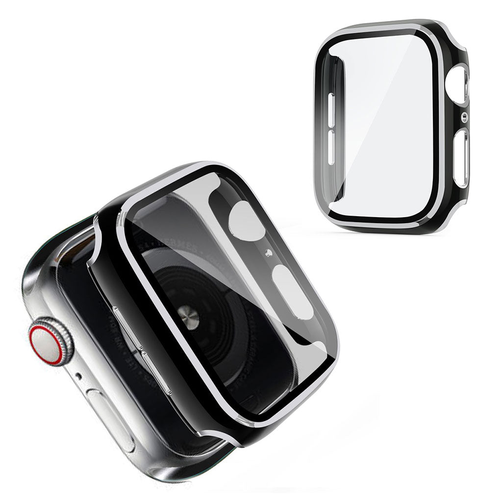 Apple Watch Series 3/2/1 38 mm kjølig ramme med herdet glass - Svart / Sølv