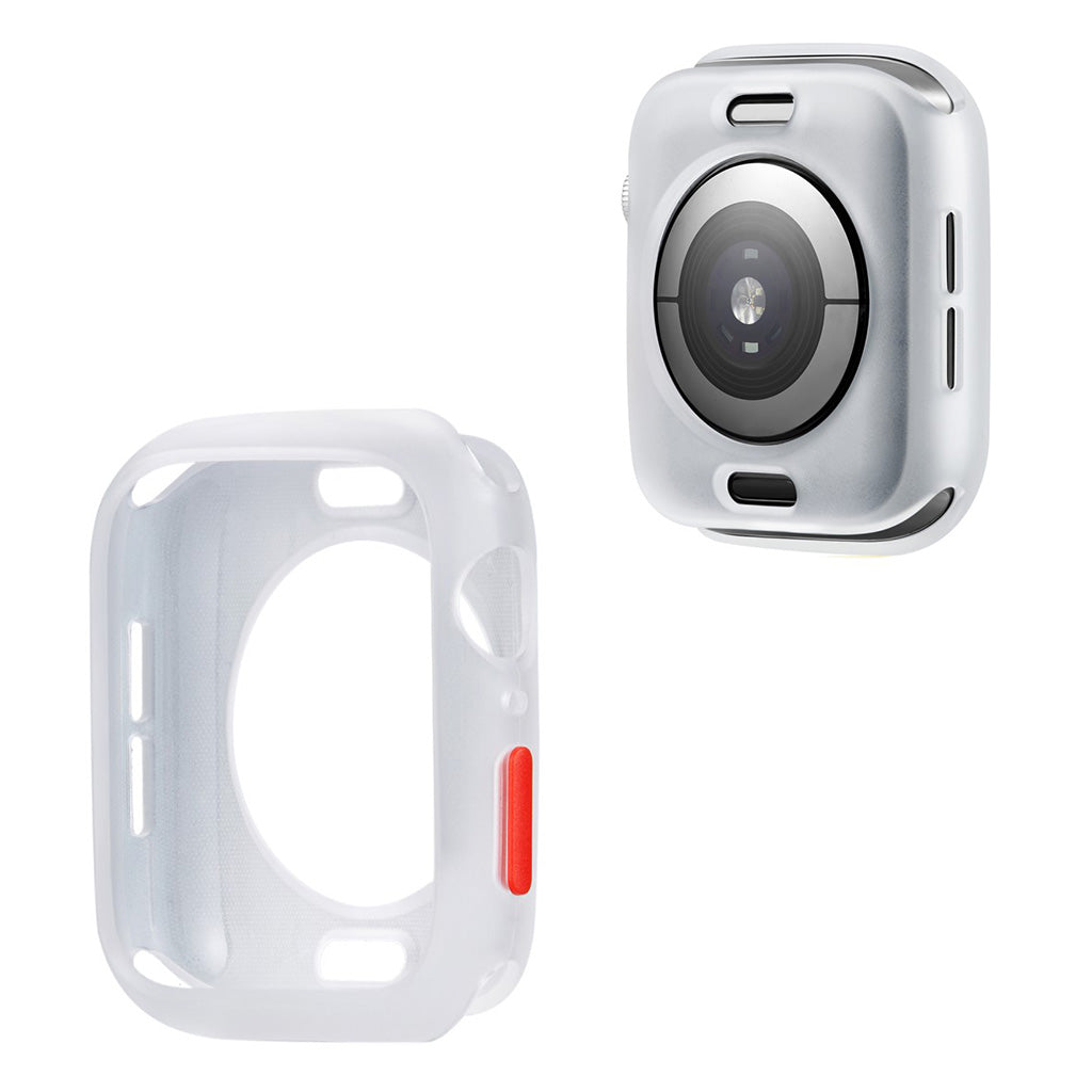 Apple Watch Series 6 / 5 44mm godterifarget silikonramme - Transparent Med Rød Farge