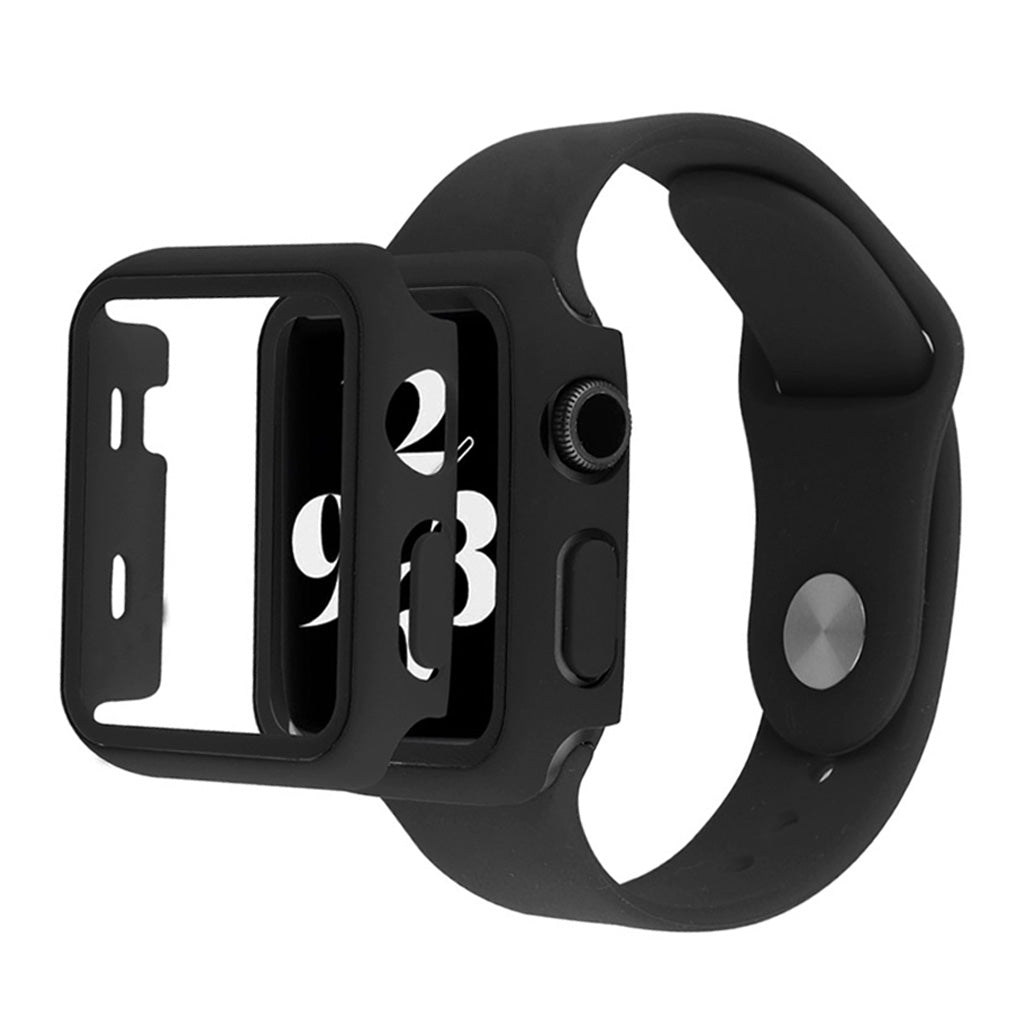 Apple Watch Series 6 / 5 40 mm deksel med herdet glass + klokkebånd - Svart