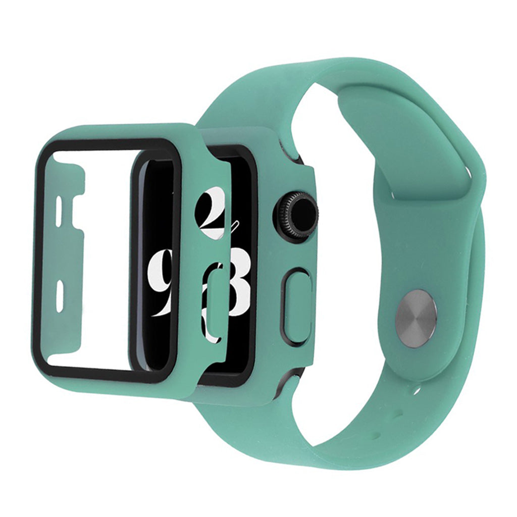 Apple Watch Series 6 / 5 40 mm deksel med herdet glass + klokkebånd - Grønn