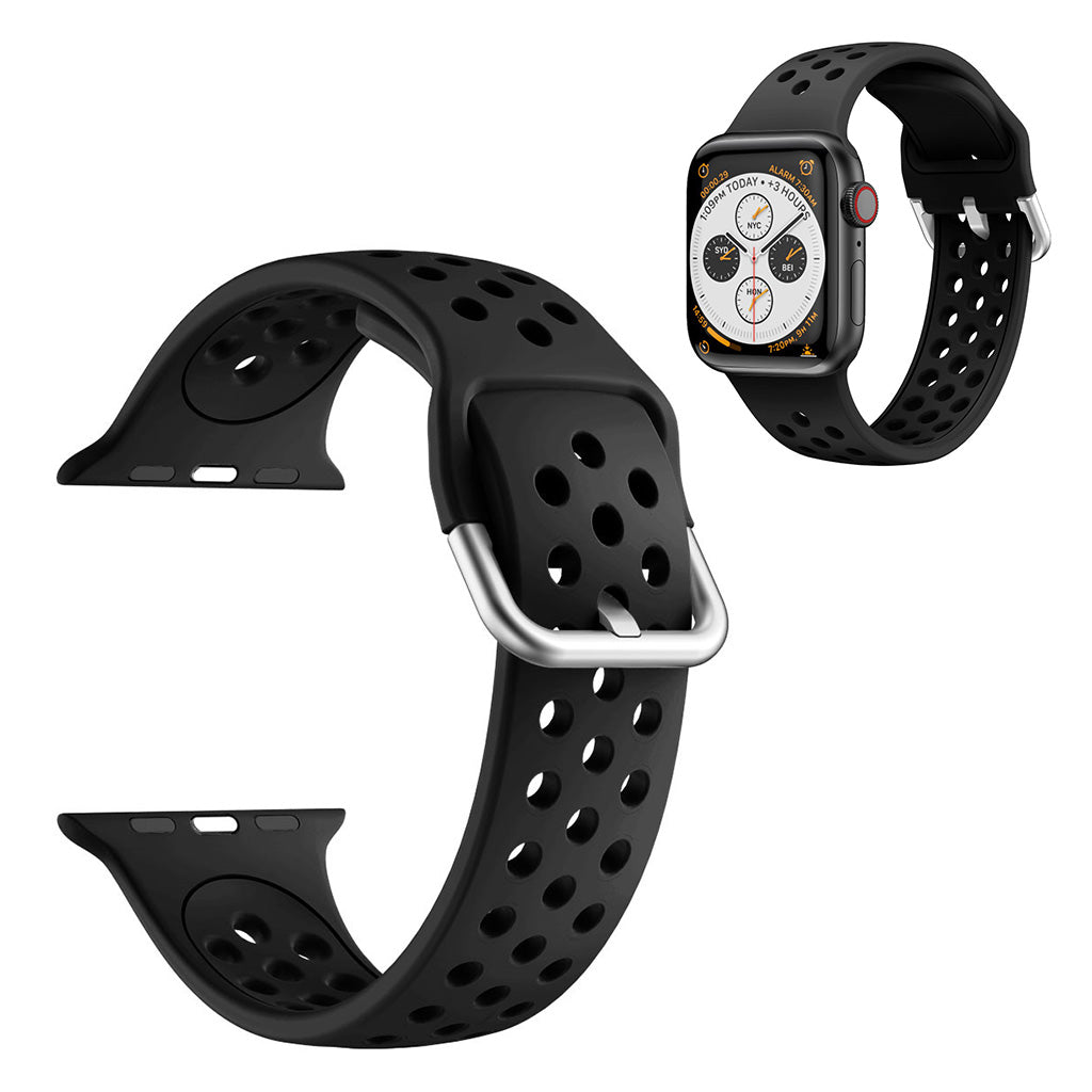Tofarget silikonklokkebånd for Apple Watch Series 6 / 5 40mm - Svart