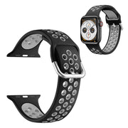 Tofarget silikonklokkebånd for Apple Watch Series 6 / 5 40mm - Svart / Grå