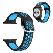 Tofarget silikonklokkebånd for Apple Watch Series 6 / 5 40mm - Svart / Blå