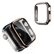 Apple Watch Series 6 / 5 40 mm kul ramme med herdet glass - Svart / Champagne