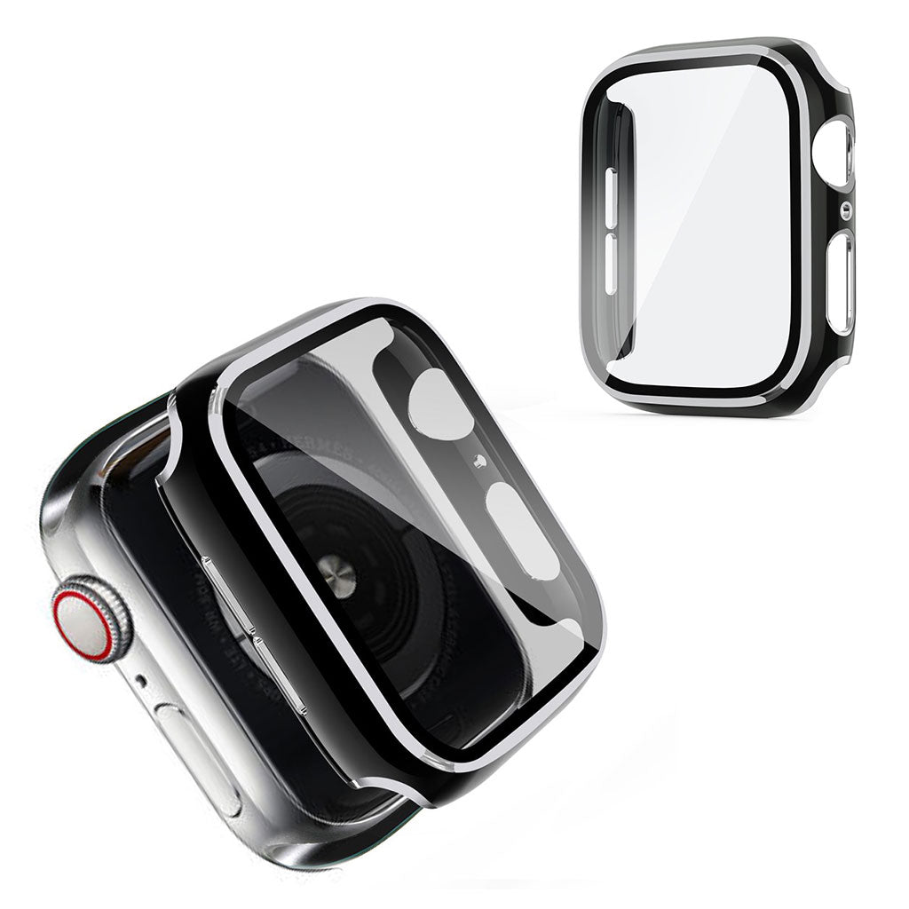 Apple Watch Series 6 / 5 40 mm kul ramme med herdet glass - Svart / Sølv