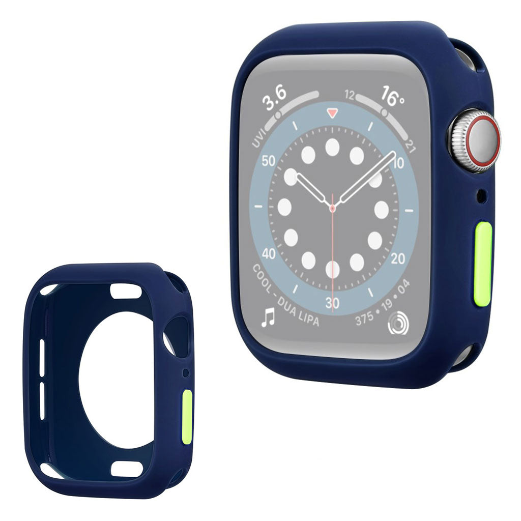 Apple Watch Serie 6 / 5 40 mm godterifarget silikonramme - Blå / Gulgrønn