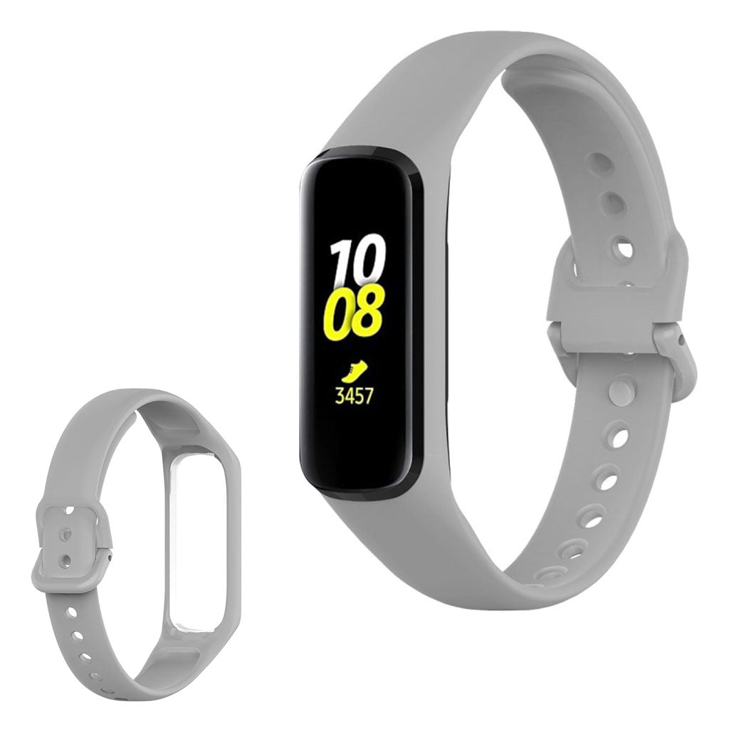 Samsung Galaxy Fit 2 enkelt silikonarmbånd - Lysegrå