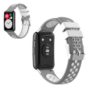 Huawei Watch Fit tofarget silikonarmbånd - Grå / Hvit
