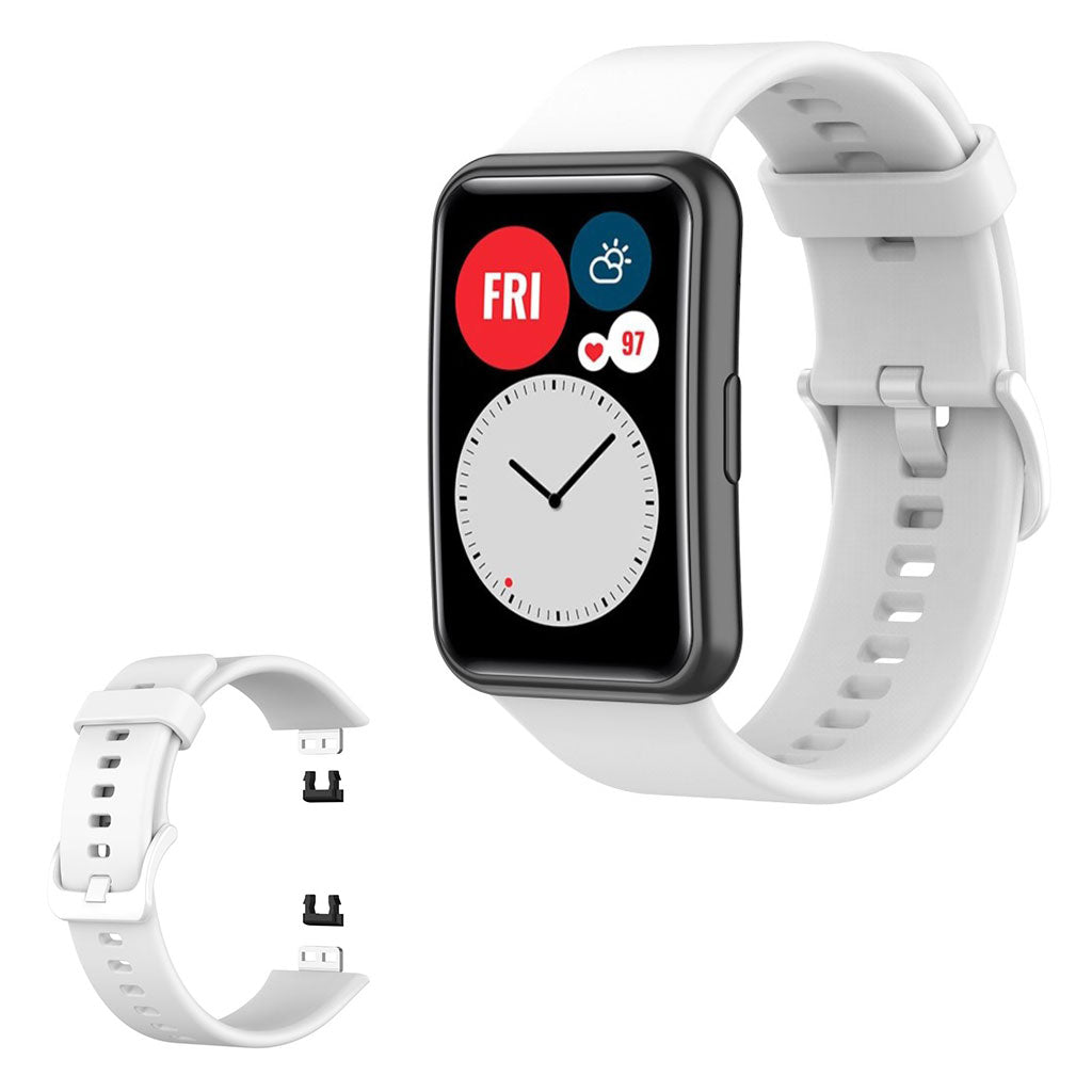 Huawei Watch Fit silikonarmbånd - Hvit