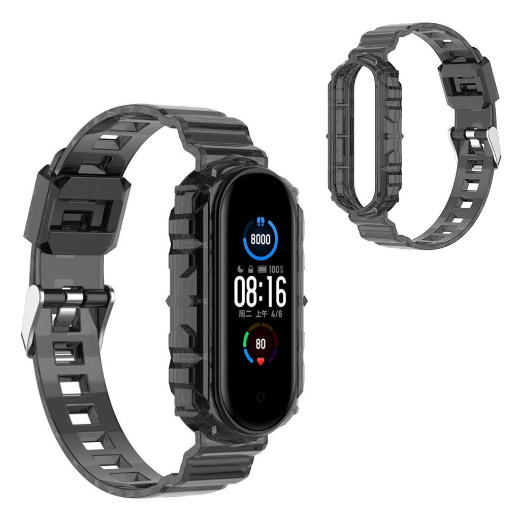 Xiaomi Mi Band 6 / 5 klokkebånd i klar stil - Svart