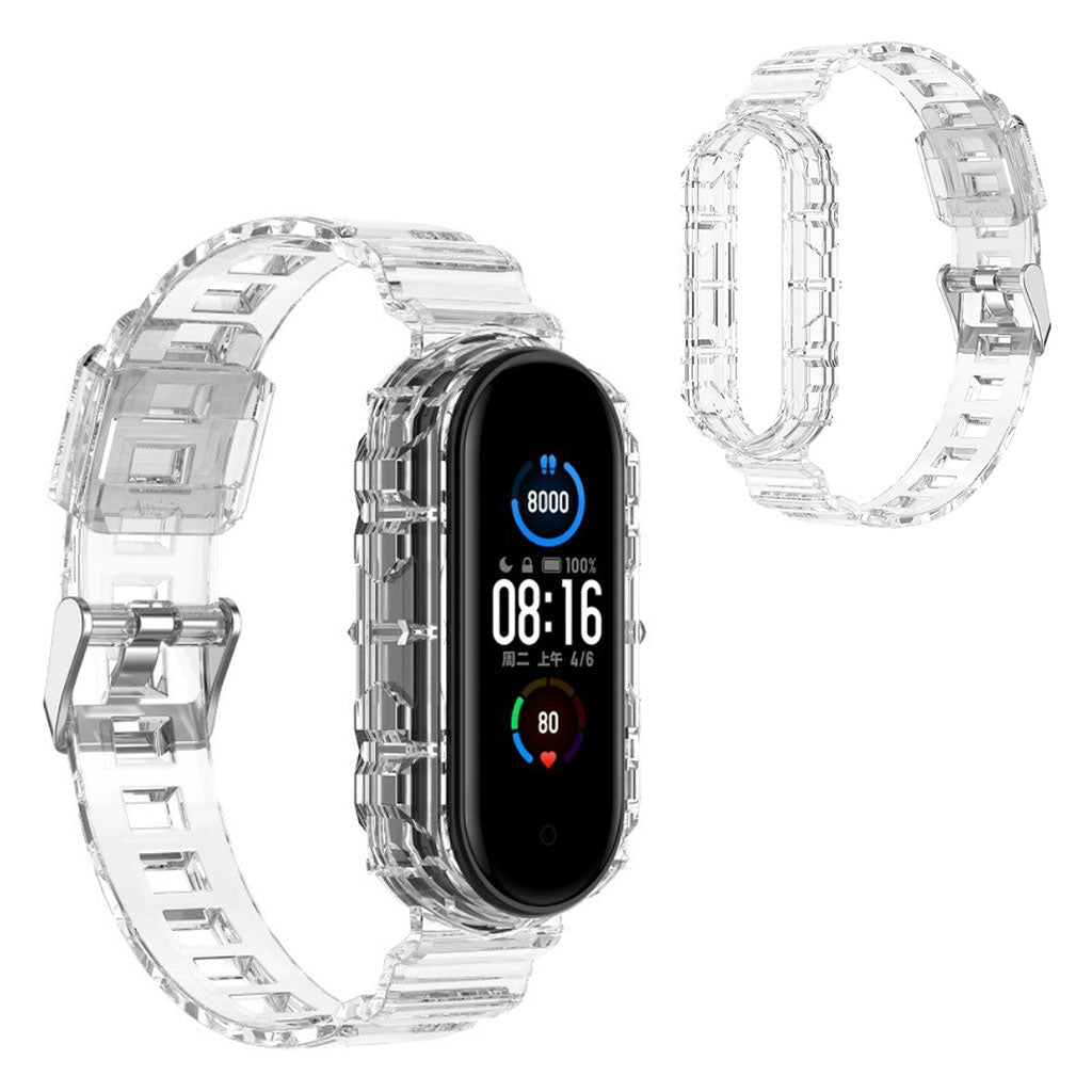 Xiaomi Mi Band 6 / 5 klokkebånd i klar stil - Gjennomsiktig