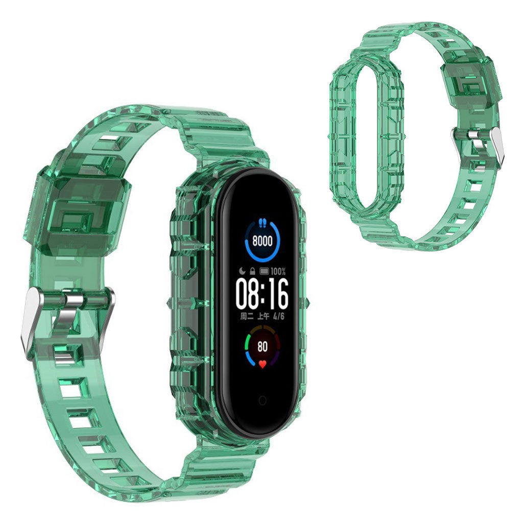 Xiaomi Mi Band 6 / 5 klokkebånd i klar stil - Grønn