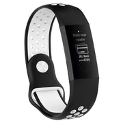 Fitbit Charge 3 klokkereim av silikon med 2 fargers design - Svart Og Hvit