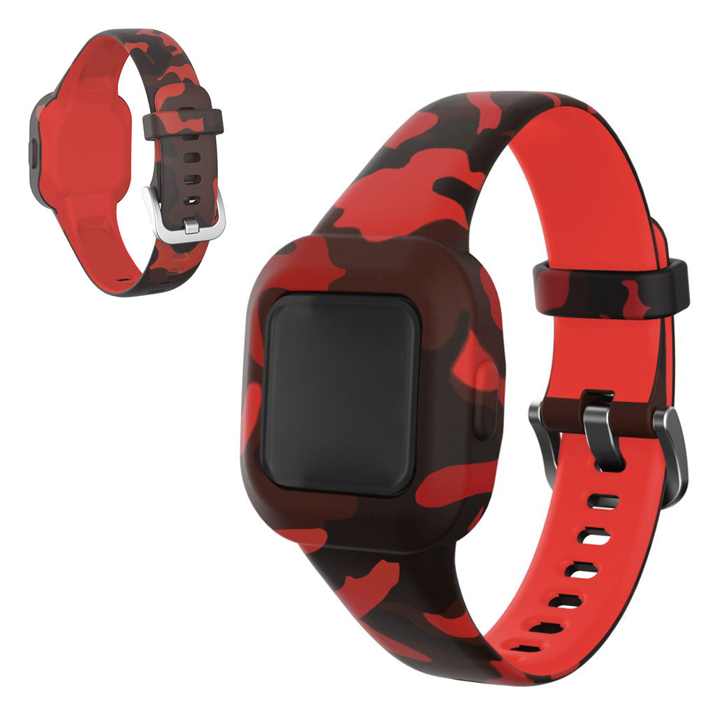 Garmin Vivofit Jr 3 mønster i silikonarmbånd - Kamuflasje Rød