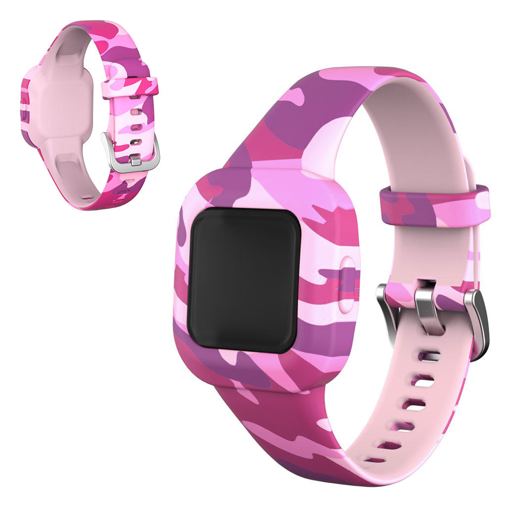 Garmin Vivofit Jr 3 mønster i silikonarmbånd - Kamuflasje Rosa