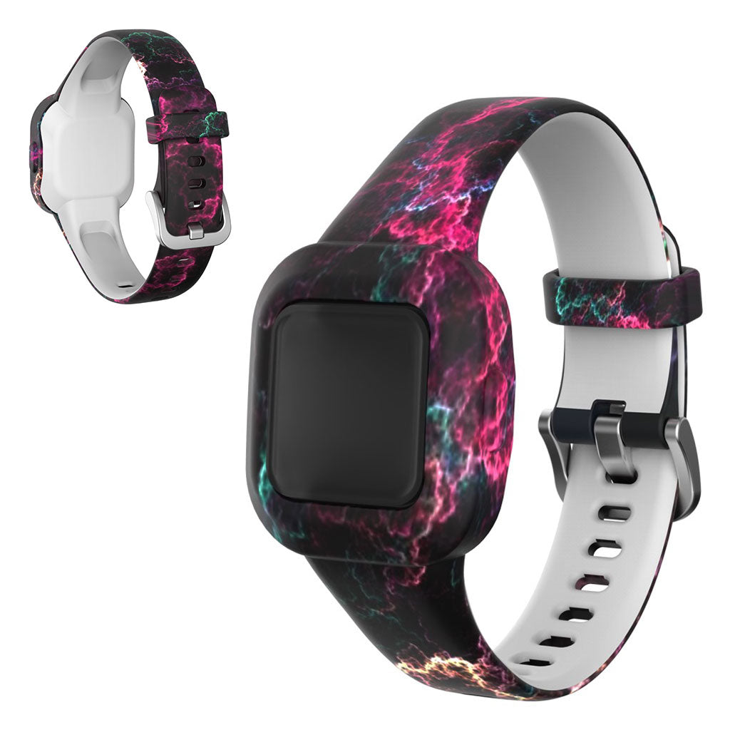 Garmin Vivofit Jr 3 mønster i silikonarmbånd - Svart / Rød