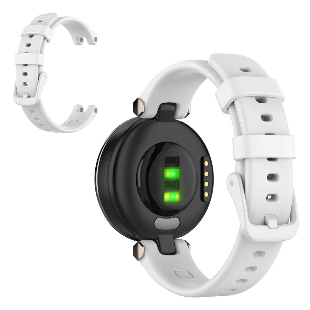Ensfarget silikonarmbånd til Garmin Lily - Hvit