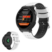 To-farget silikonarmbånd for Garmin Forerunner-enheter - Hvit / Svart