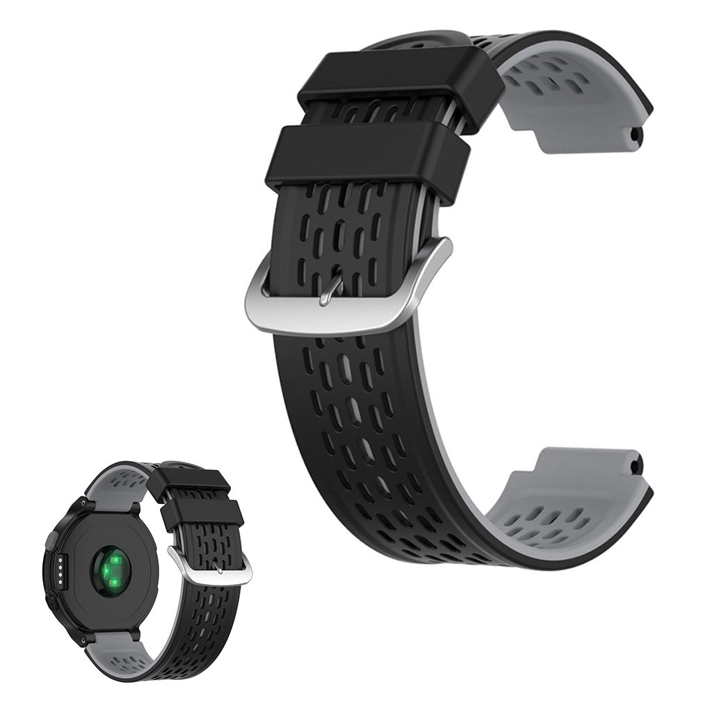 Silikonarmbånd i to farger for Garmin-enheter - Svart / Grå