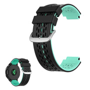 Silikonarmbånd i to farger for Garmin-enheter - Svart / Cyan