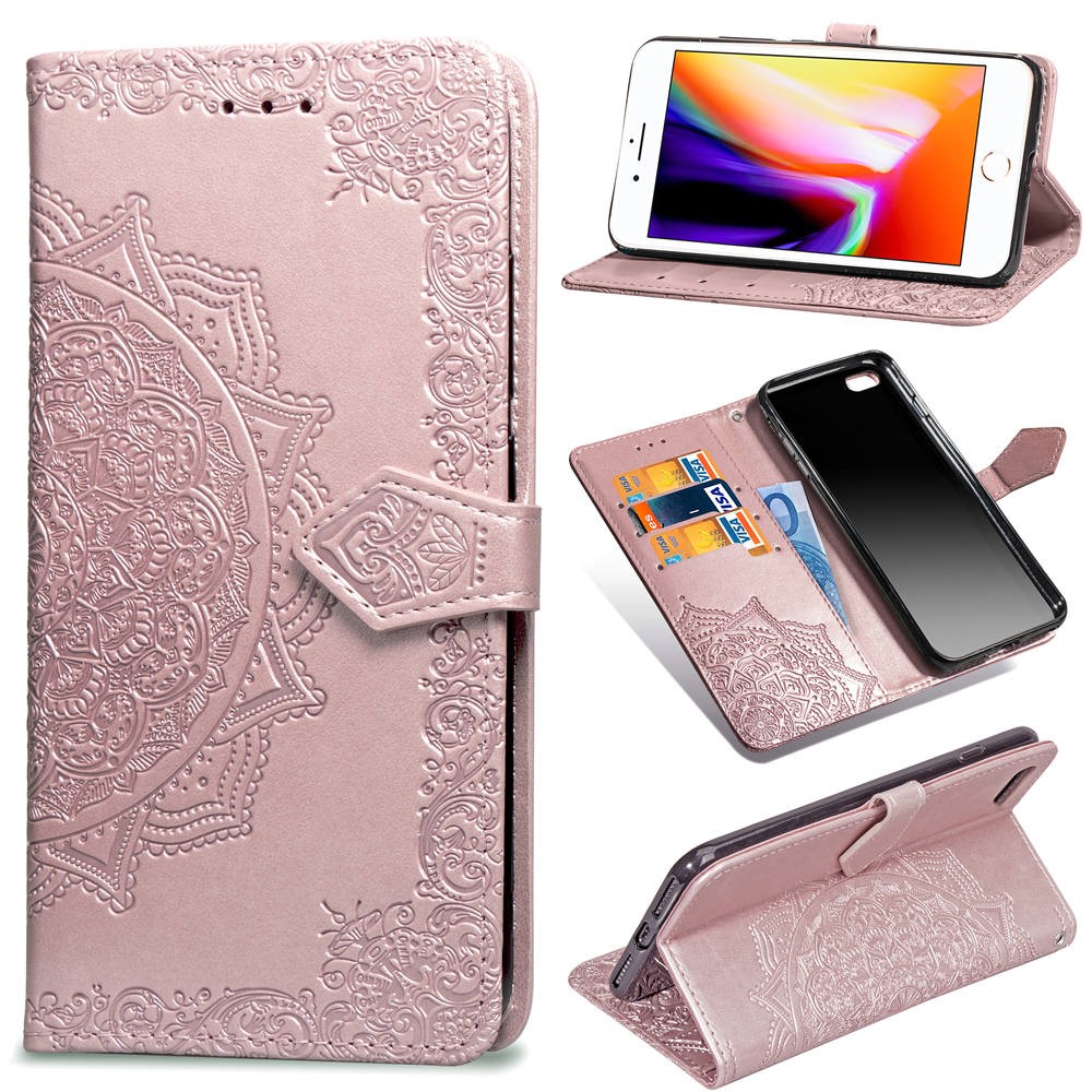 Mandala iPhone SE 2020 / iPhone SE (2022) / iPhone 7 etui i lær - Rose Gull