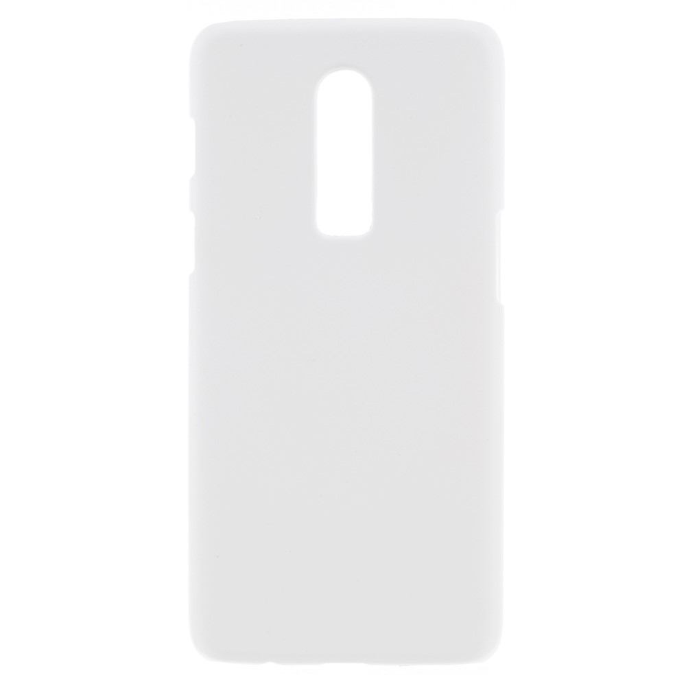 For OnePlus 6 Rubberized Hard Plastic Cover - White