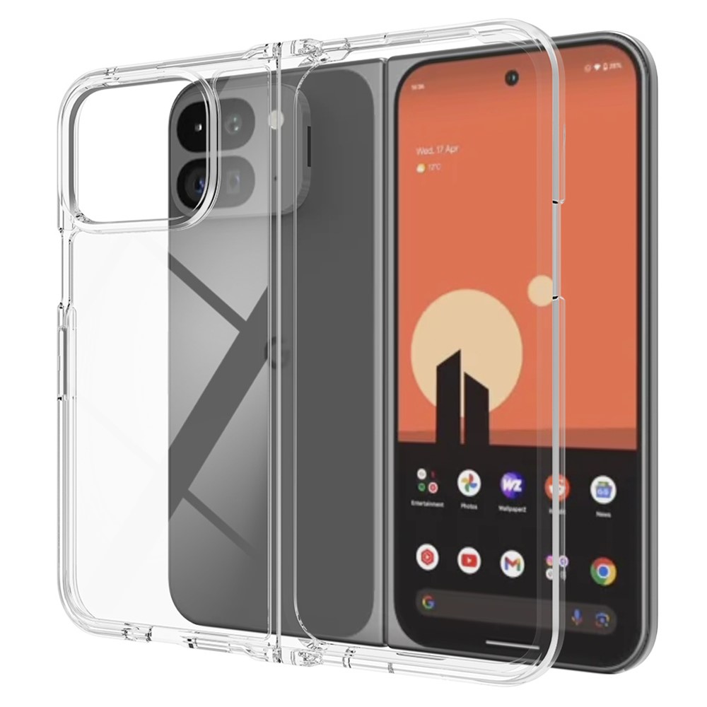 Google Pixel 9 Pro Fold 5G-etui, fleksibelt + akrylklart telefondeksel, integrert design