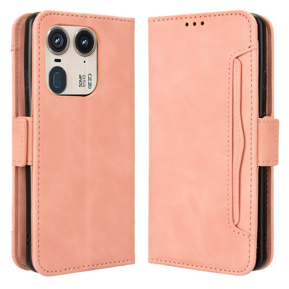 Lommebok-etui i moderne skinn-design Motorola Edge 50 Ultra / Motorola Moto X50 Ultra - Rosa