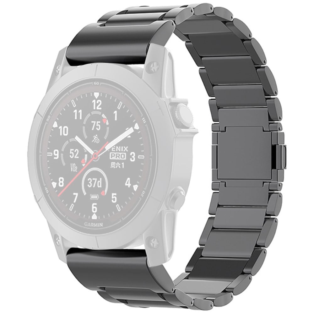 Garmin Fenix 7 / Forerunner 965 / 955 / 945 / 935 Klokkebånd 22 mm magnetisk lås Metall Titanium Alloy Strap - Svart