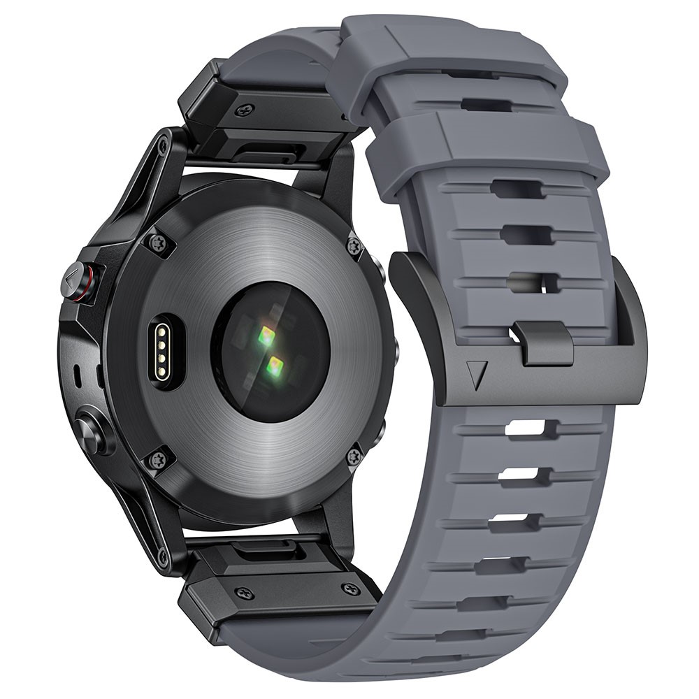 Garmin Fenix 3 / 5 / 5X / 6X / 7X erstatningsrem 22mm Universal Smart Watch Fluorubber håndleddsbånd - Grå