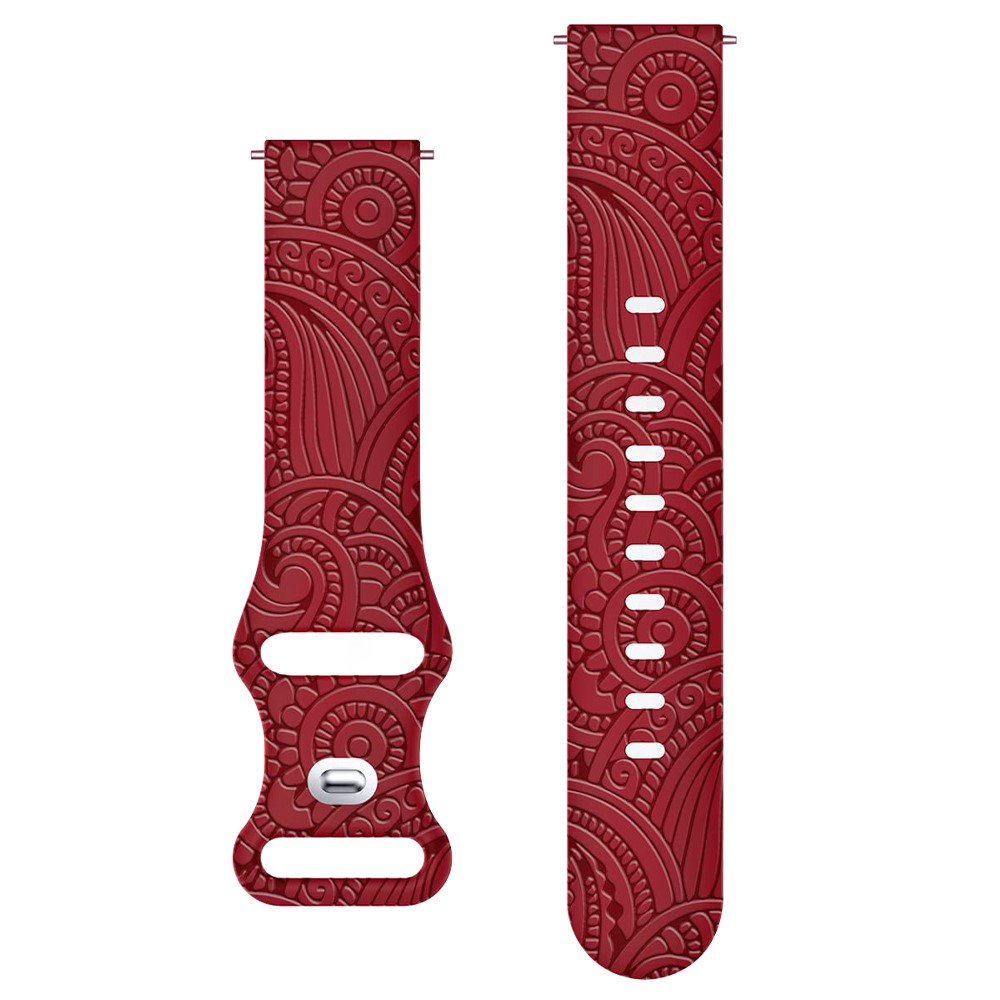 Carven Pattern Silicone Wrist Strap Universal Smart Bracelet Band 20mm - Red