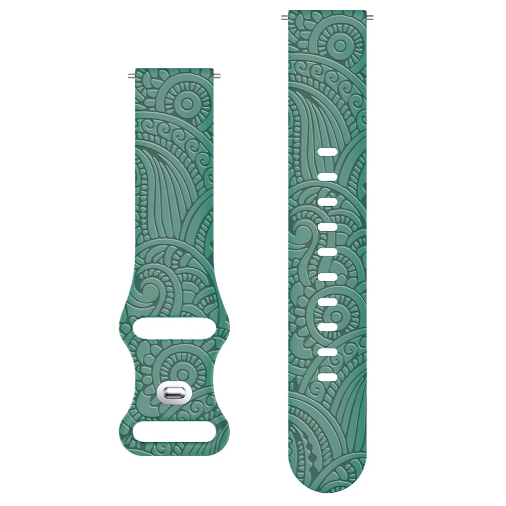 Carven Pattern Silicone Wrist Strap Universal Smart Bracelet Band 20mm - Green