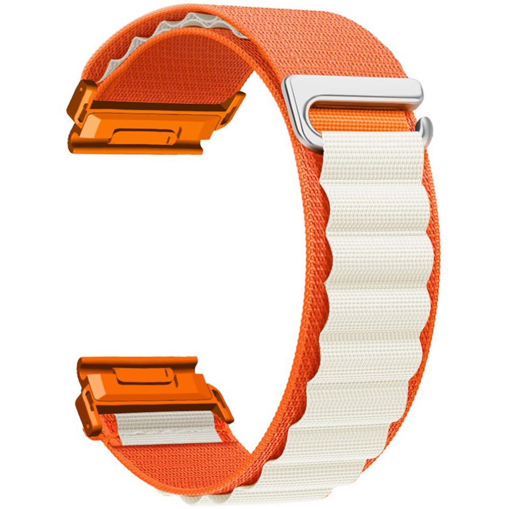 Garmin Fenix 7 / 7 Pro / 5 Watch Band 22mm Quick Release C Buckle Nylon Watch Strap - Orange+Starlight