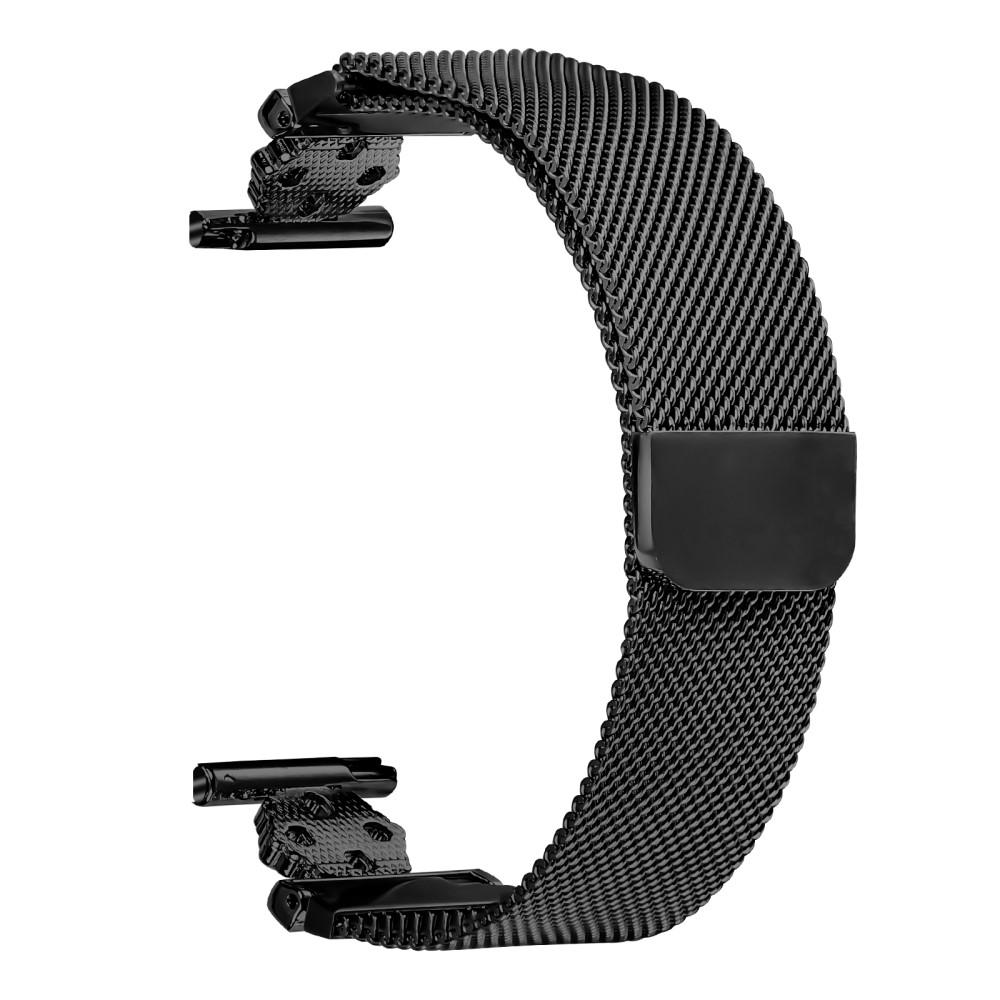 Garmin Forerunner 55 / Venu Milanese Band Flower Stainless Steel Magnetic Mesh Watch Strap - Black