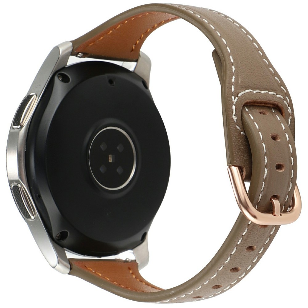 Huawei Watch GT 4 41mm / Garmin Venu 3S Genuine Cow Leather Band 20mm Watch Strap - Coffee+Rose Gold Buckle