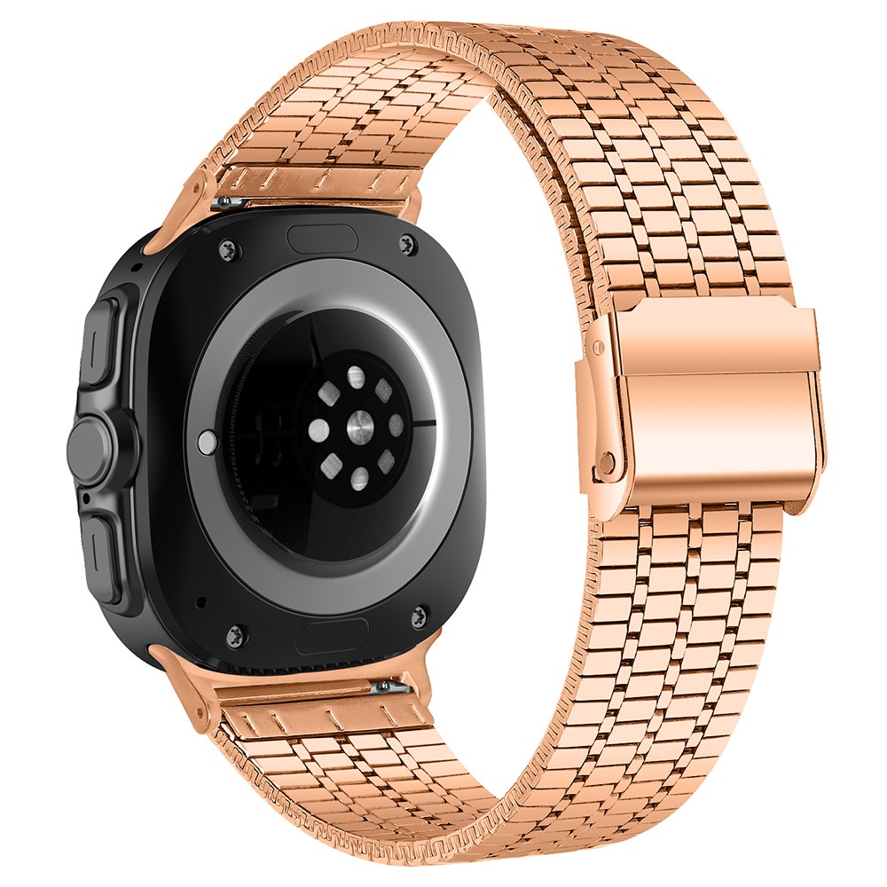 Samsung Galaxy Watch Ultra 47mm Replacement Band with Connector 7-Bead Stainless Steel Smart Watch Strap - Rose Gold