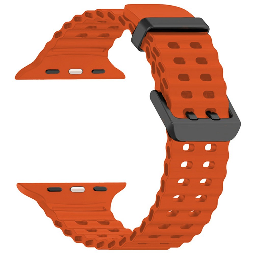 Silicone Strap for Apple Watch Series 49mm - 45mm - 44mm - 42mm Ocean Band - Orange