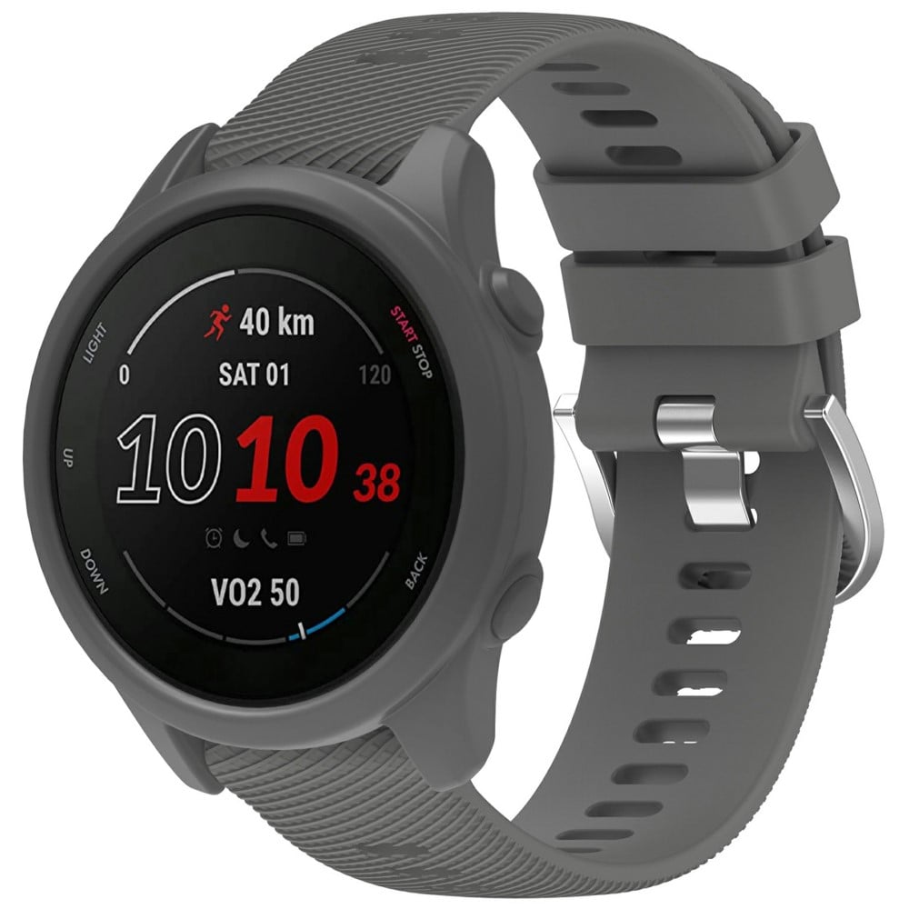 Garmin Forerunner 255 / Forerunner 265 Cross-Texture Silicone Band with Watch Case - Dark Grey