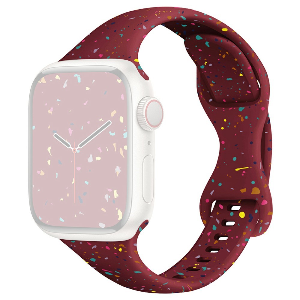 Rem Apple Watch Series 49mm - 45mm - 44mm - 42mm Silikonarmbånd - Vinrød