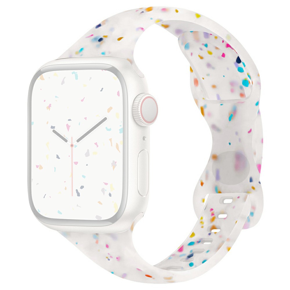 Rem Apple Watch Series 49mm - 45mm - 44mm - 42mm Silikonarmbånd - Jelly Hvit