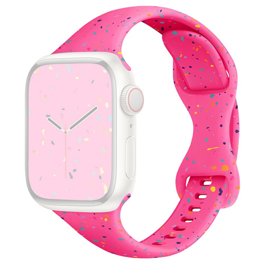 Rem Apple Watch Series 49mm - 45mm - 44mm - 42mm Silikonarmbånd - Barbie Rosa