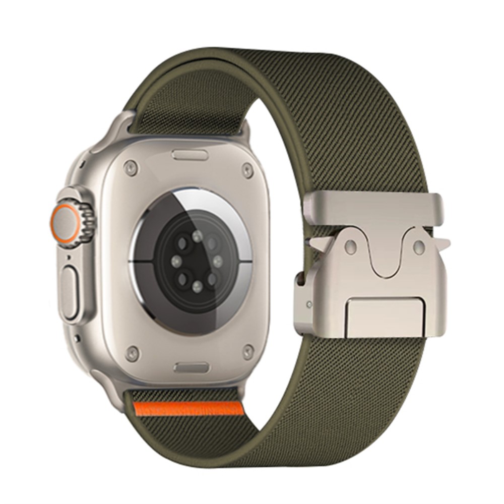 Rem Apple Watch Series 49mm - 45mm - 44mm - 42mm Nylonbånd - Militærgrønn