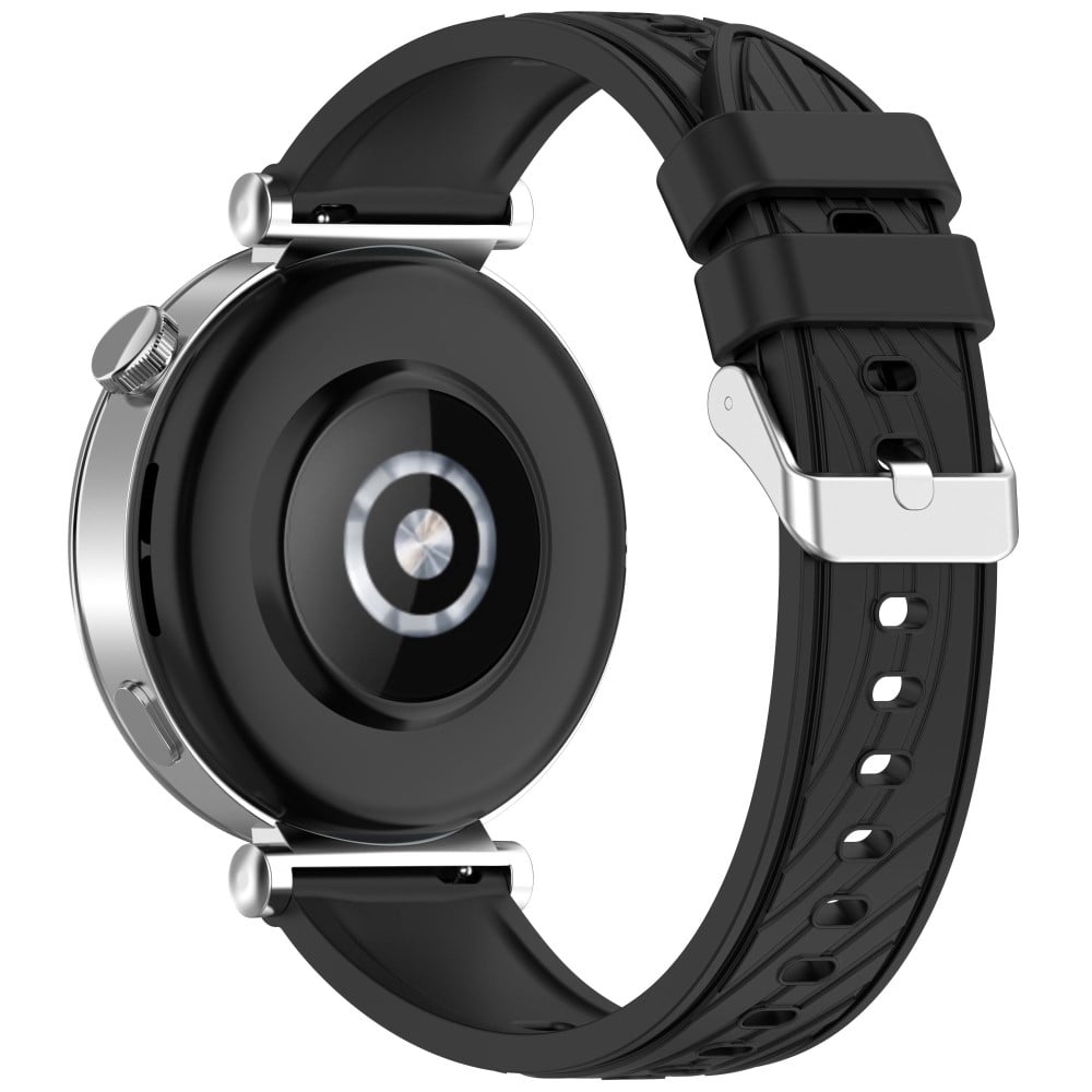 Huawei Watch GT 3 42mm / Samsung Galaxy Watch7 / 6 / 5 / 4 / 5 Pro Klokkerem 20mm Teksturert silikonbånd - Svart