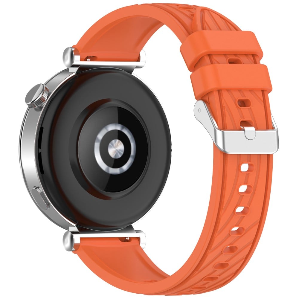 Huawei Watch GT 5 Pro 42 mm / GT 5 41 mm / GT 4 41 mm Klokkerem 18 mm strukturert silikonarmbånd - Oransje