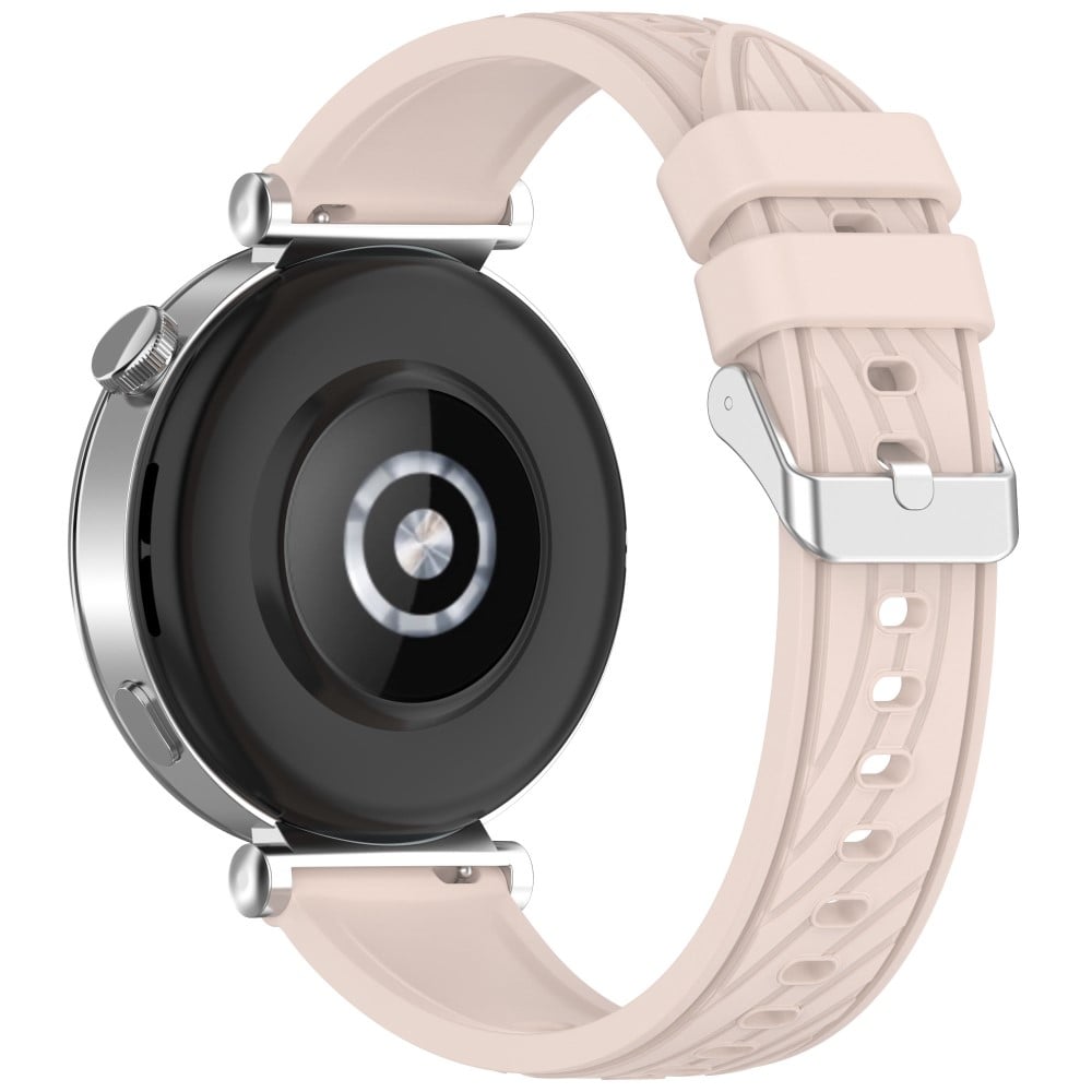 Huawei Watch GT 5 Pro 42 mm / GT 5 41 mm / GT 4 41 mm Klokkerem 18 mm strukturert silikonarmbånd - Rosa