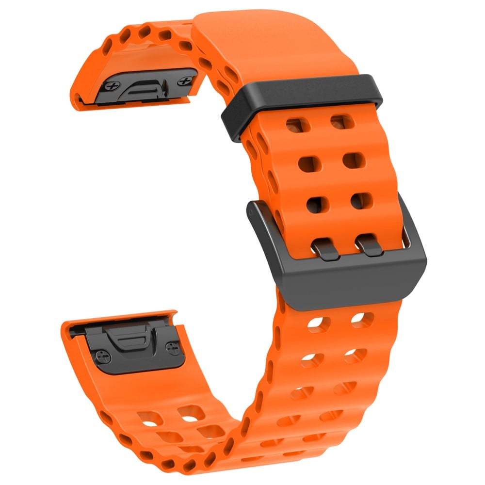 26 mm silikonrem Garmin Fenix 8 51 mm / Enduro 3 / Enduro 2 Quick Release Ocean Watch Band - Oransje