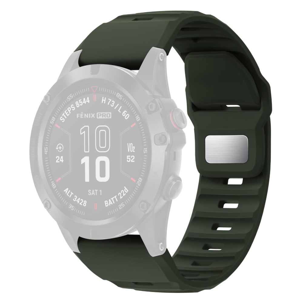 26 mm silikonarmbånd Garmin Fenix 8 51 mm / Enduro 3 / Enduro 2 Hurtigutløsende klokkerem - Militærgrønn